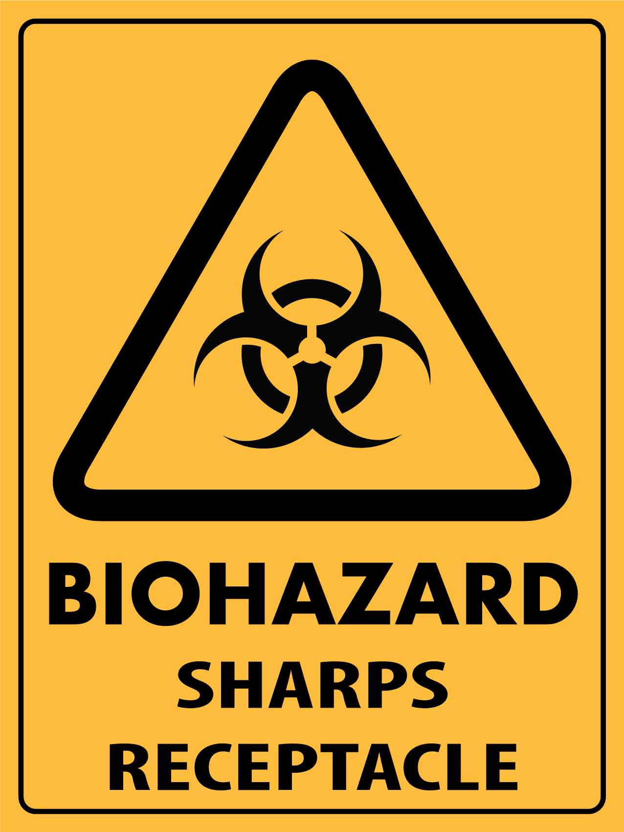 Biohazard Sharps Receptacle Sign – New Signs