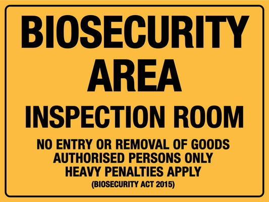 Biosecurity Area Inspection Room Sign - New Signs
