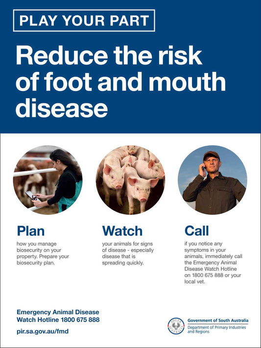 Biosecurity Foot and Mouth Disease South Australia Sign - New Signs