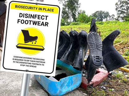 Biosecurity In Place Disinfect Footwear Sign - New Signs