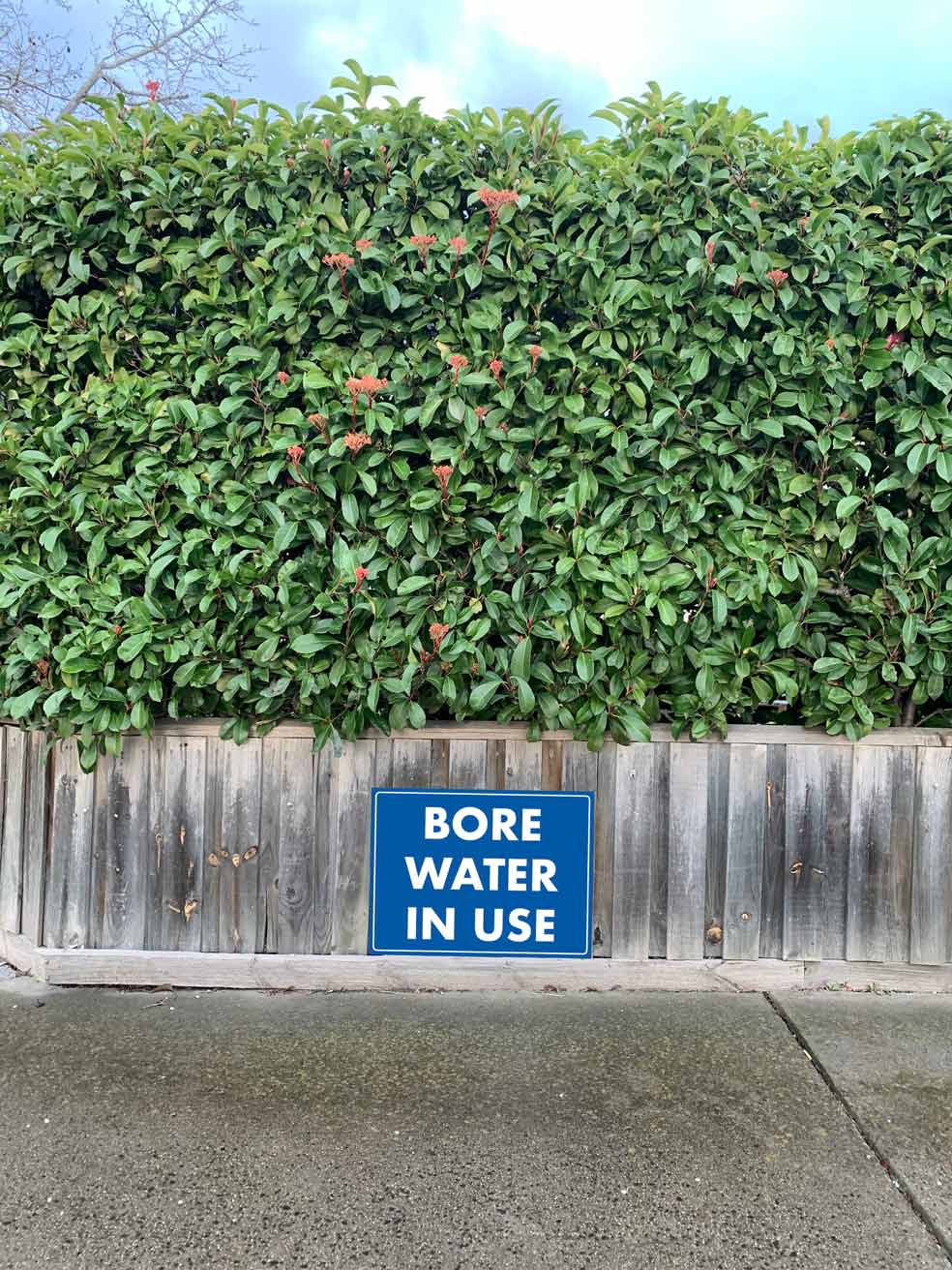 Bore Water In Use - Blue Sign - New Signs
