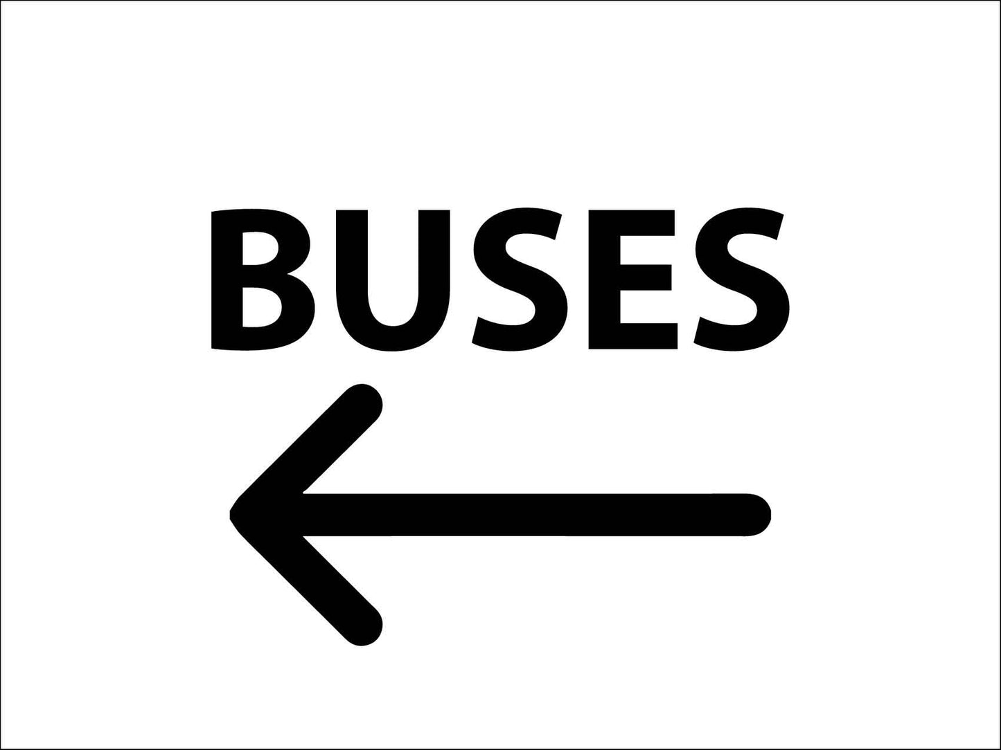 Buses (Left Arrow) Sign - New Signs