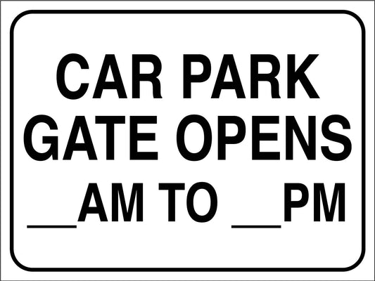 Car Park Gates Open Sign - New Signs