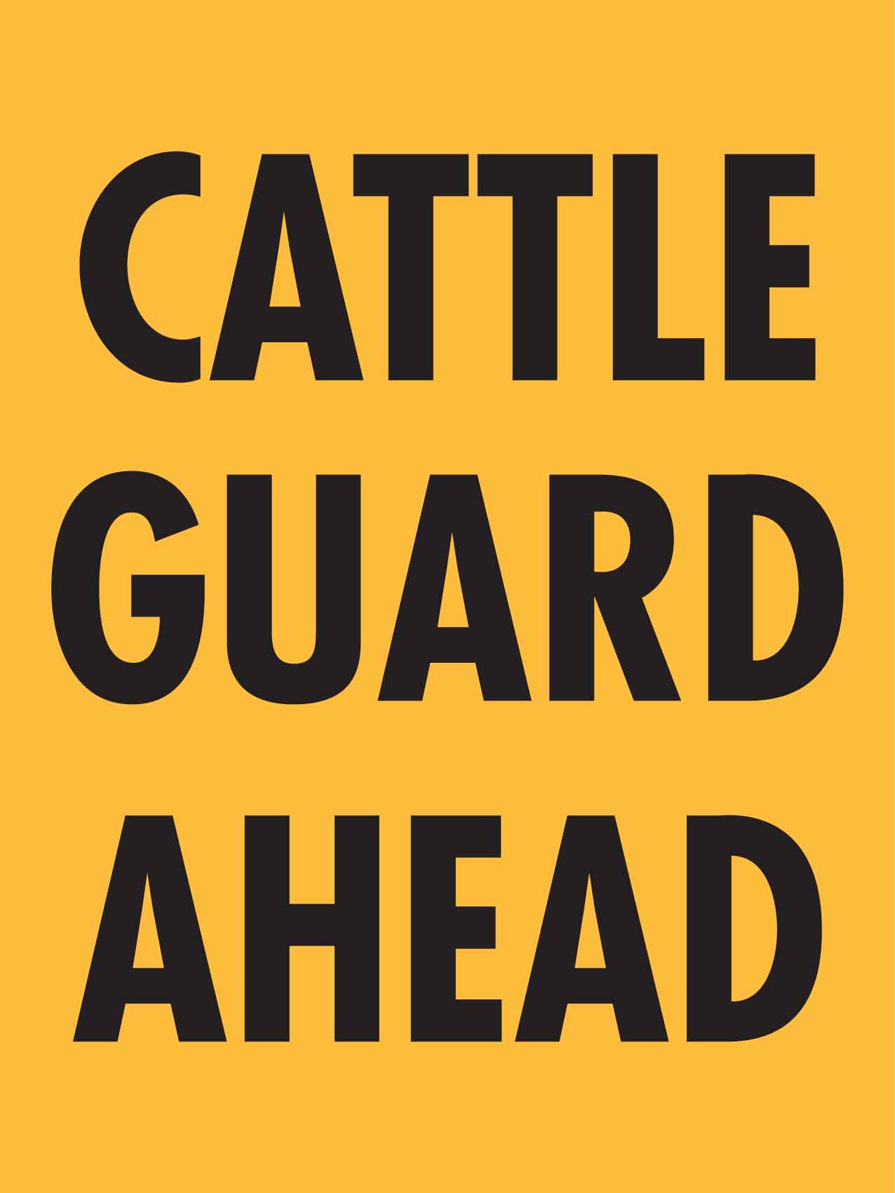 Cattle Guard Ahead Sign - New Signs