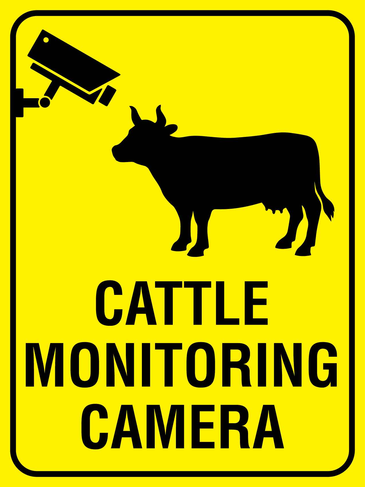 Cattle Monitoring Camera Sign - New Signs
