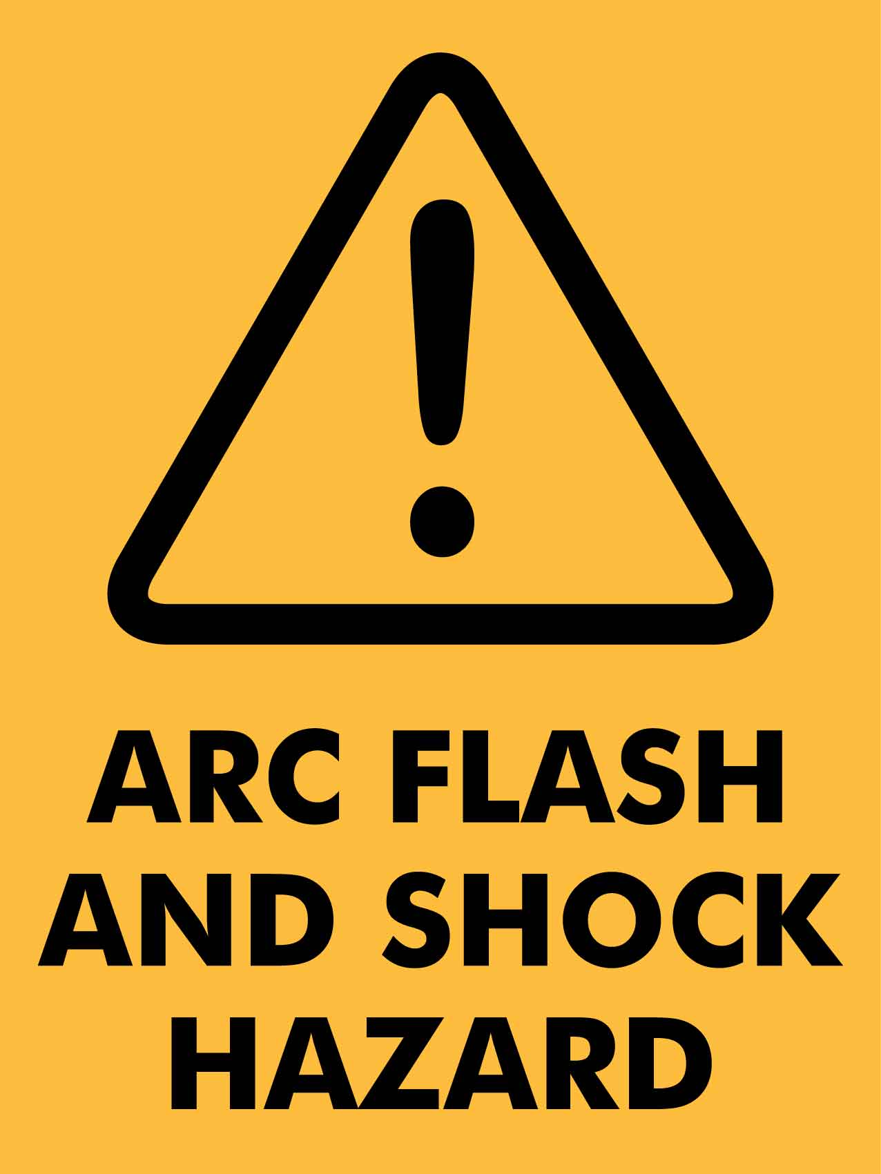 Caution Arc Flash And Shock Hazard Text Sign - New Signs