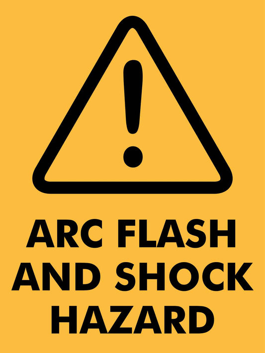 Caution Arc Flash And Shock Hazard Text Sign - New Signs