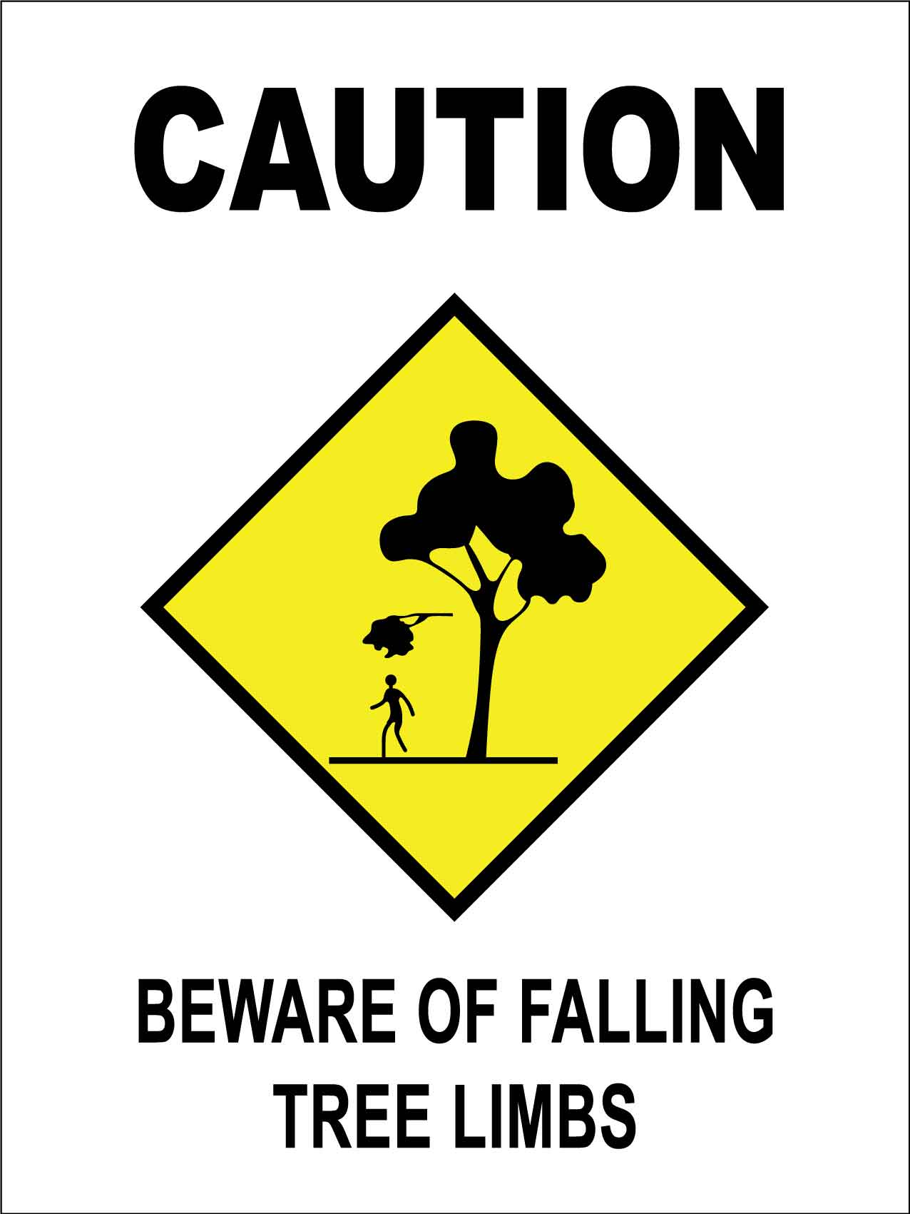 Caution Beware of Falling Tree Limbs Sign – New Signs