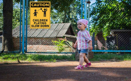 Caution Children Playing Slow Down Sign - New Signs