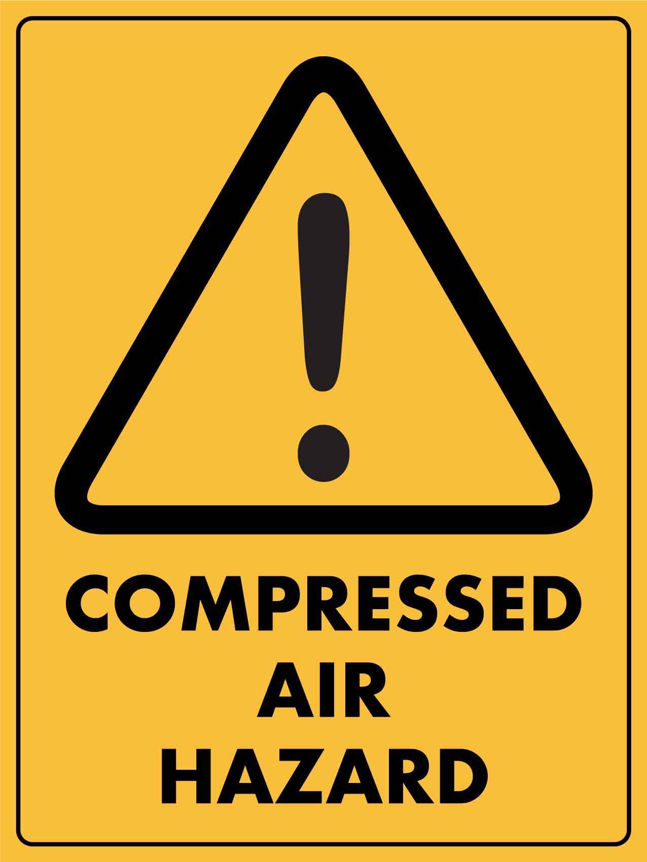 Caution Compressed Air Hazard Sign - New Signs