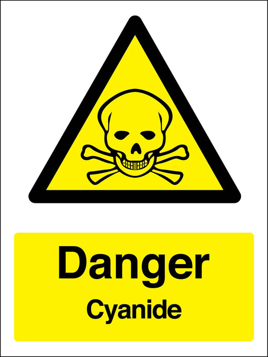 Caution Danger Cyanide Sign - New Signs