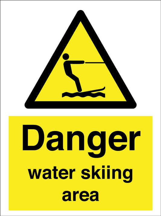 Caution Danger Water Skiing Area Sign - New Signs