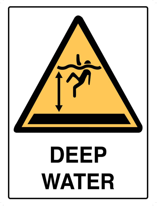 Caution Deep Water Sign - New Signs