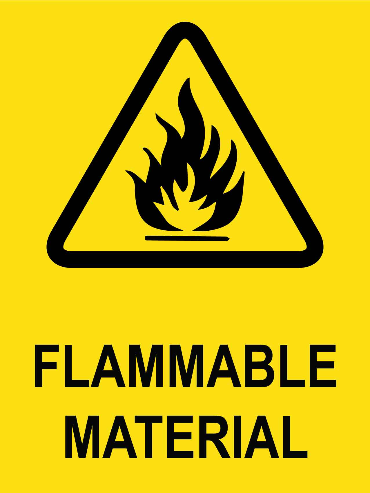 Caution Flammable Material Sign – New Signs