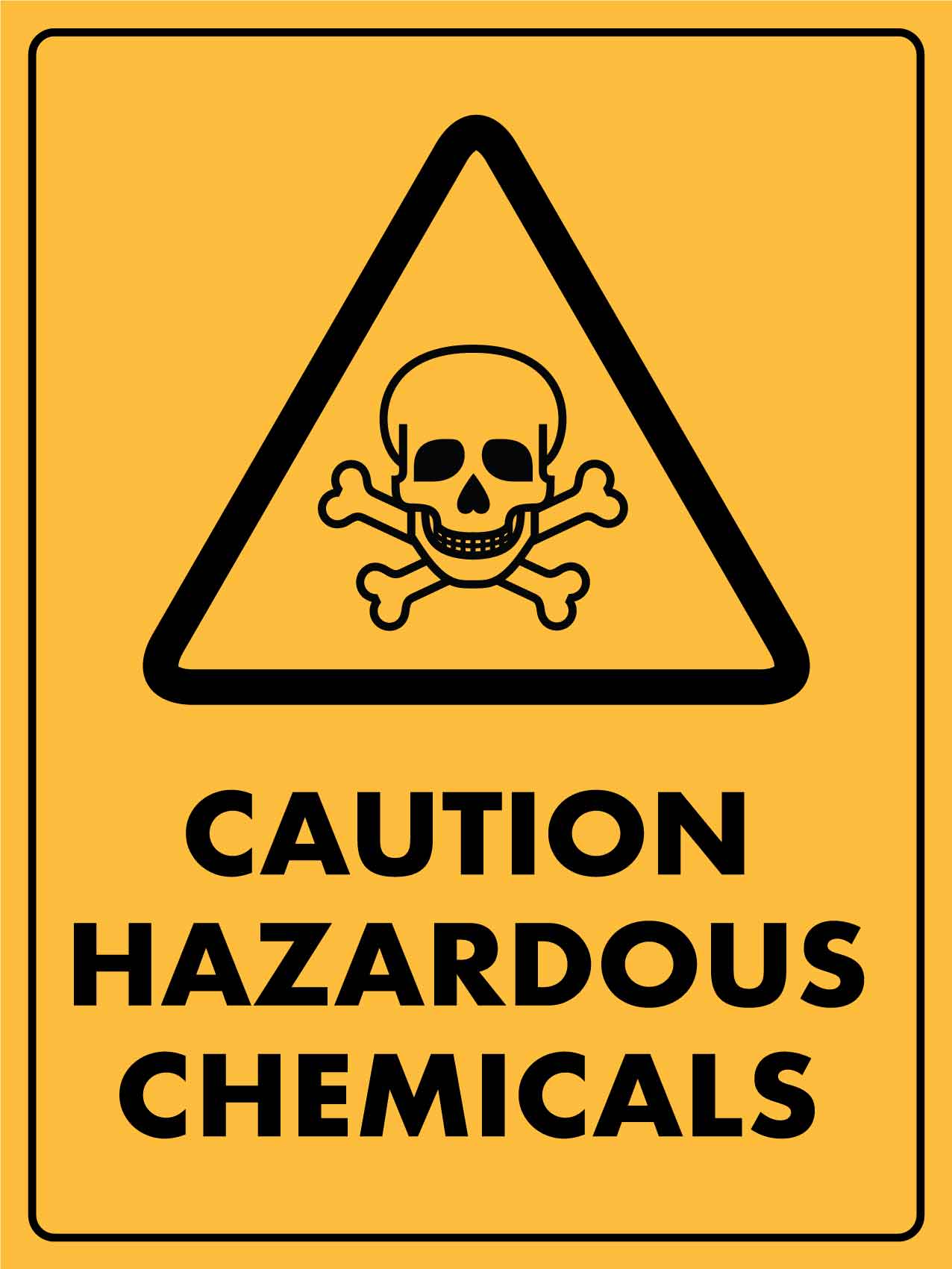 Caution Hazardous Chemicals Sign - New Signs