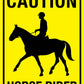 Caution Horse Rider Bright Yellow Sign - New Signs
