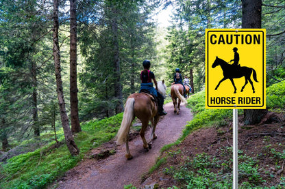 Caution Horse Rider Bright Yellow Sign - New Signs