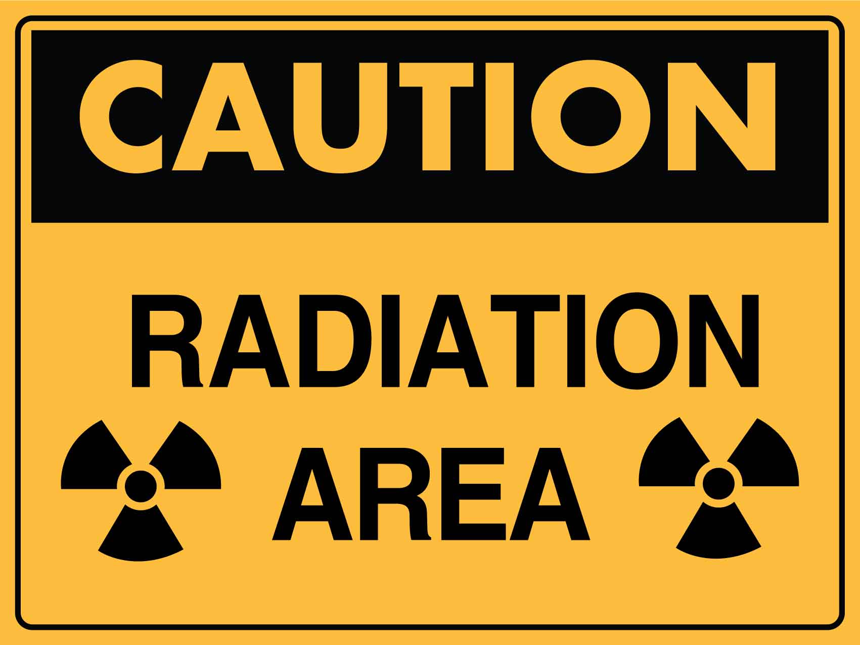 Caution Radiation Area Sign - New Signs