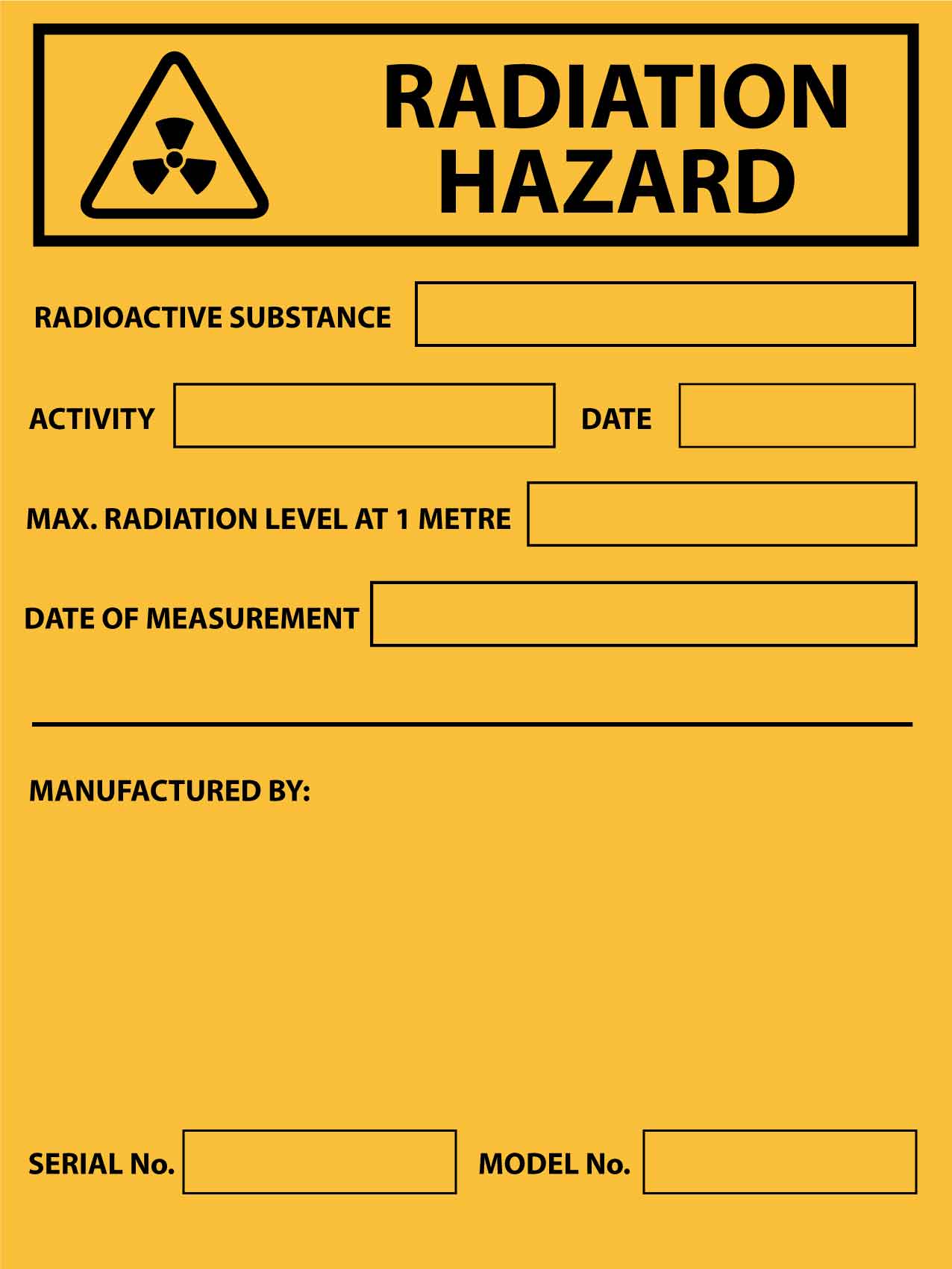 Caution Radiation Hazard - Radioactive Substance Sign - New Signs