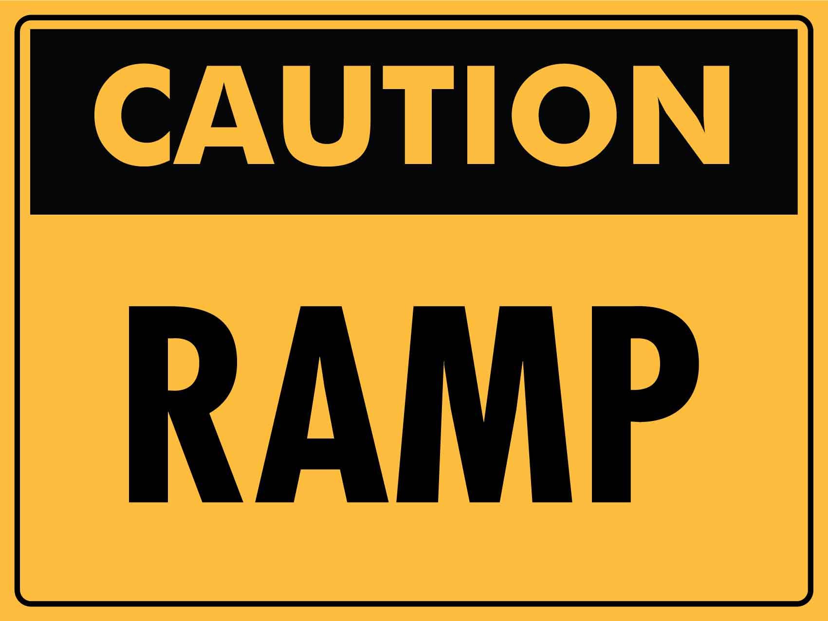 Safety Off Ramp Sign Caution Ramp Sign