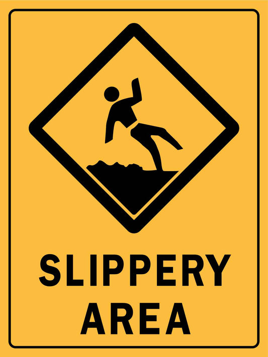 Caution Slippery Area Sign - New Signs