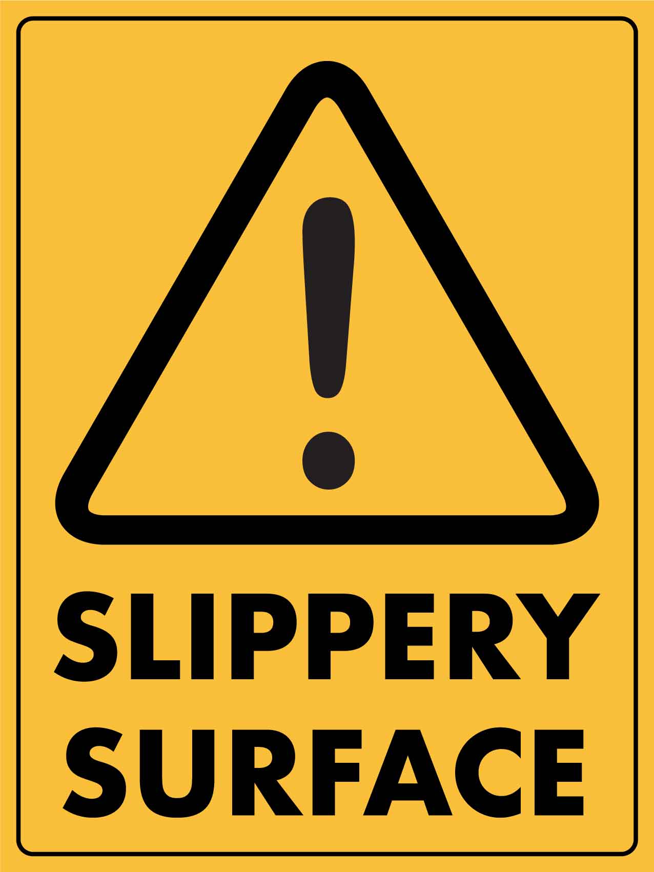 Caution Slippery Surface Wet Sign - New Signs