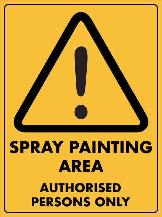 Caution Spray Painting Area - Authorised Persons Only Sign - New Signs