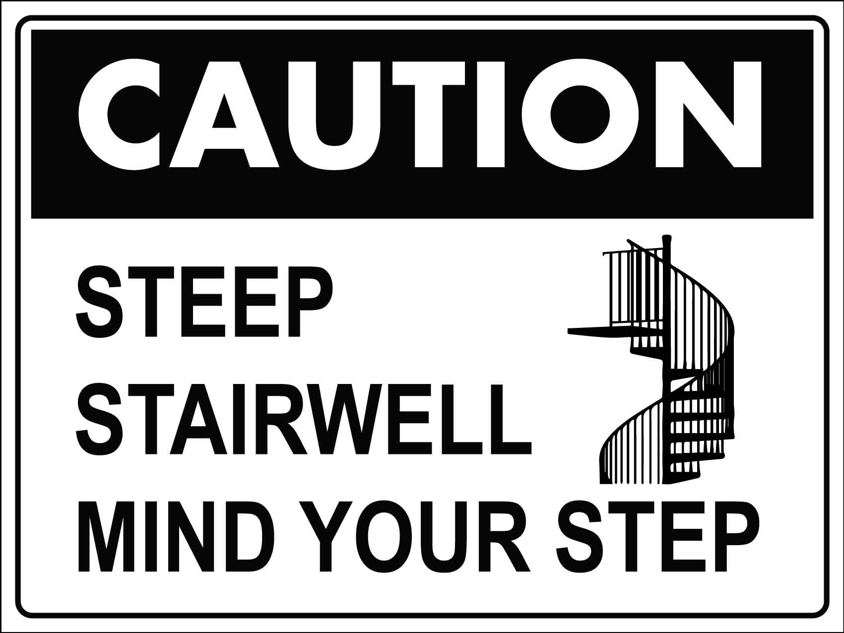 Caution Stairwell Watch Your Step Sign - New Signs