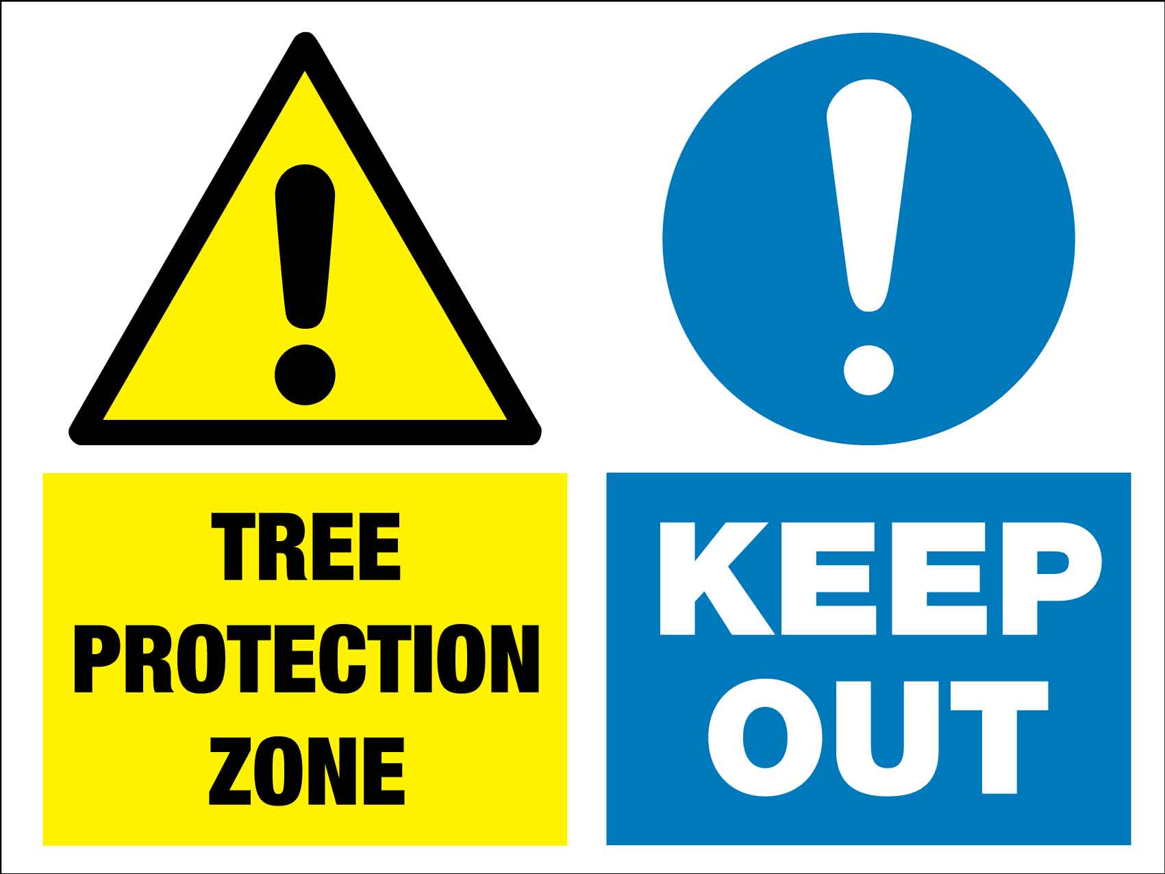 Caution Tree Protection Zone Keep Out Sign - New Signs