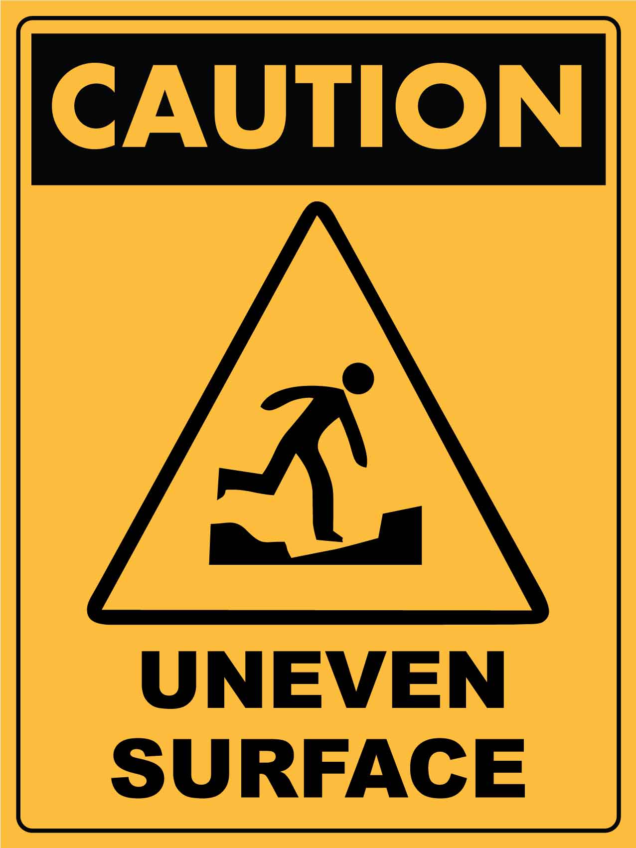 Caution Uneven Surface Symbol Sign - New Signs