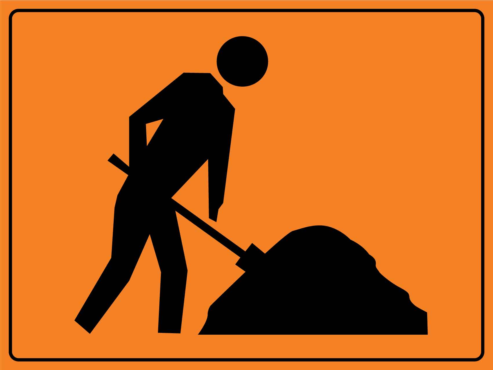 Caution Workmen Ahead Image Orange Sign - New Signs
