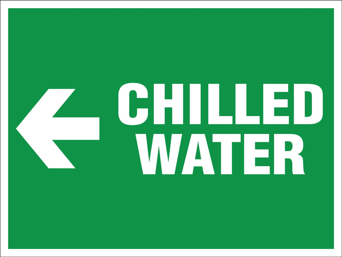 Chilled Water (Arrow Left) Sign - New Signs