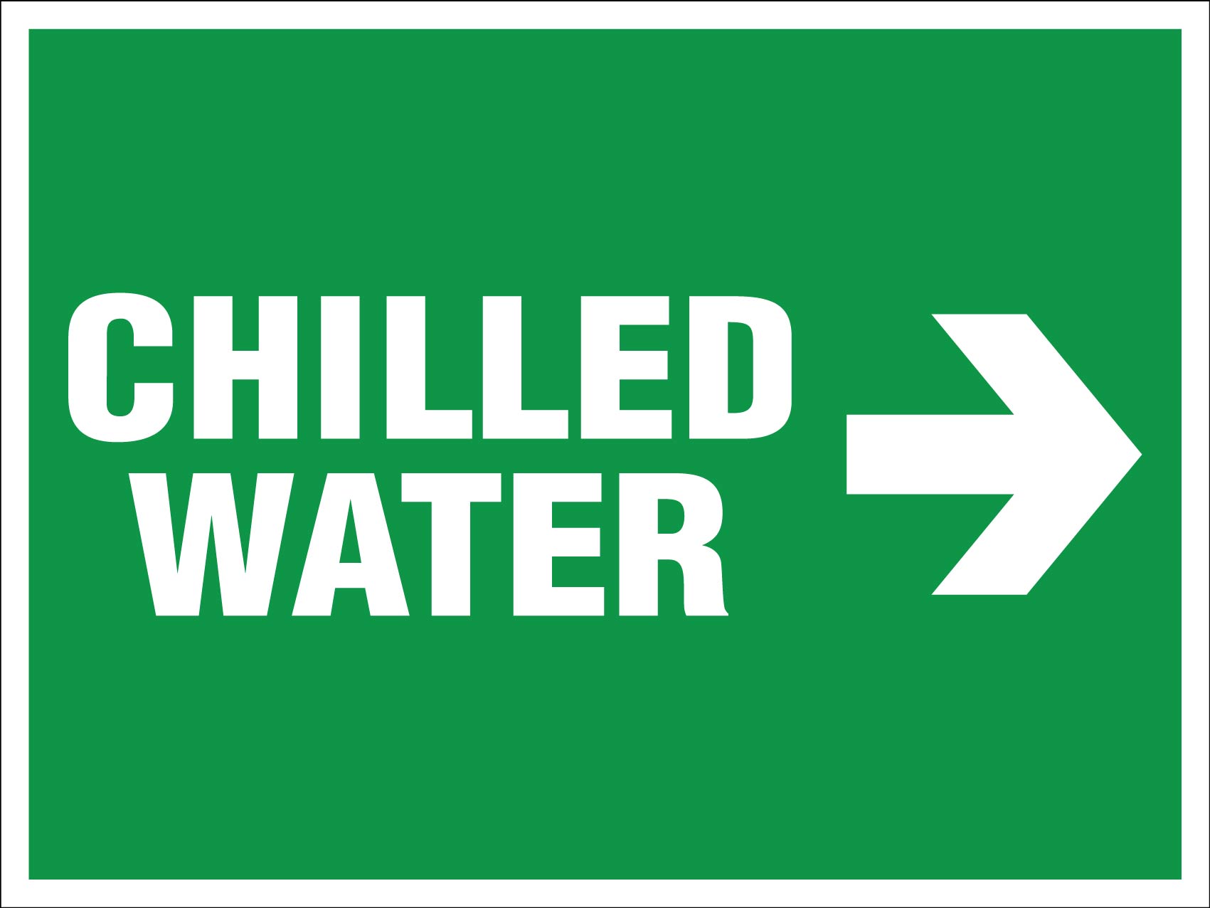 Chilled Water (Arrow Right) Sign - New Signs