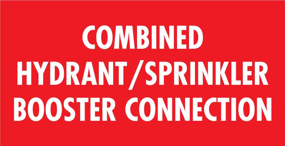 Combined Hydrant Sprinkler Booster Connection Small Sign - New Signs