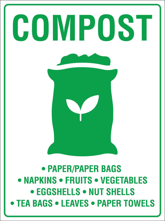 Compost Paper Paper Bags Sign - New Signs