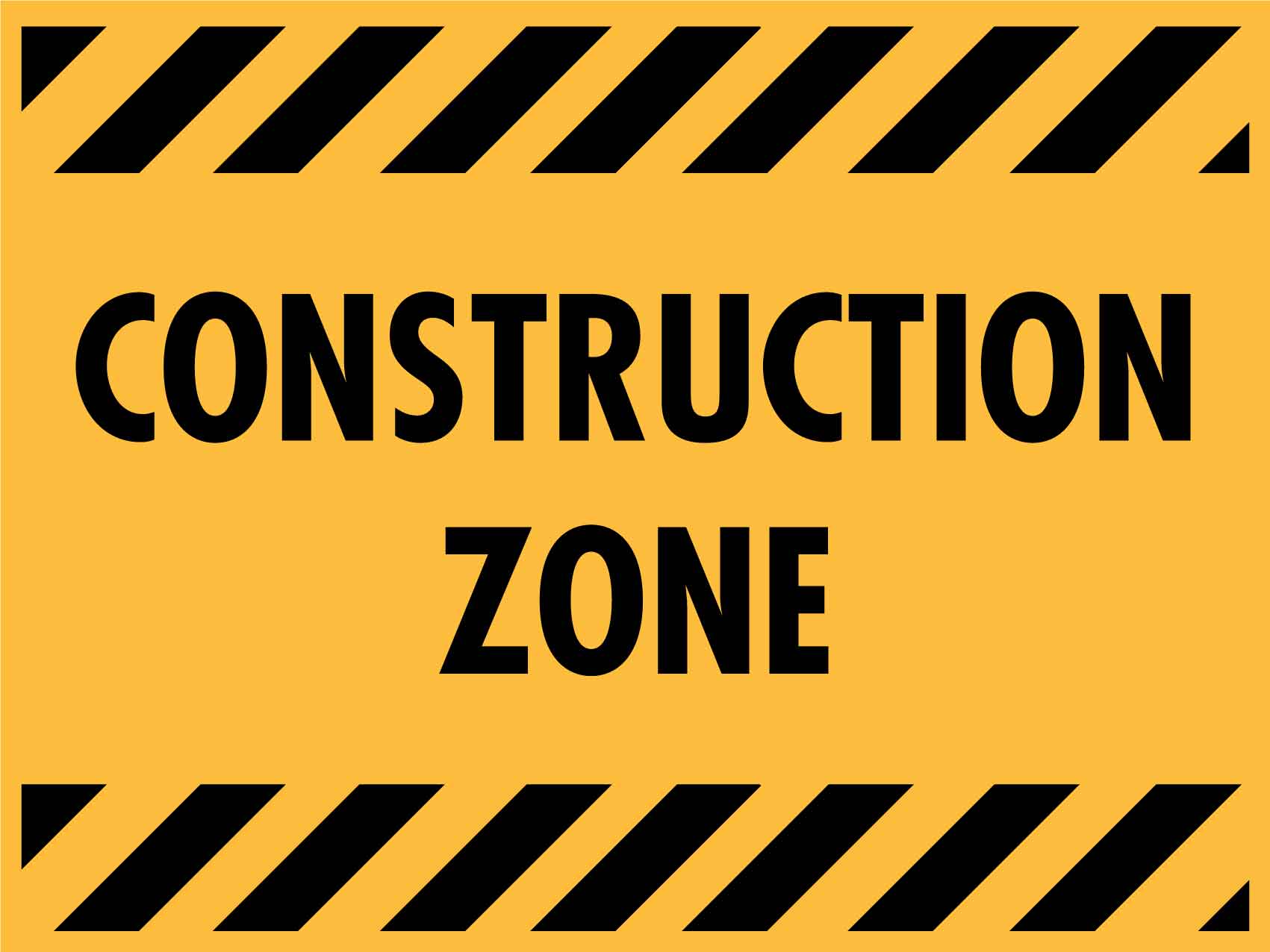 Construction Zone Sign - New Signs