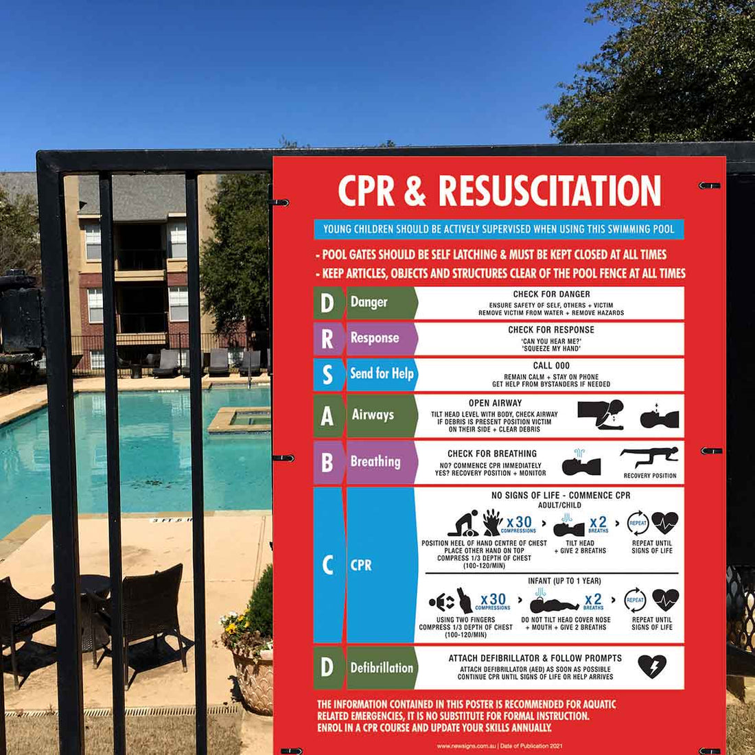 CPR Resuscitation Guide 1 Sign – New Signs