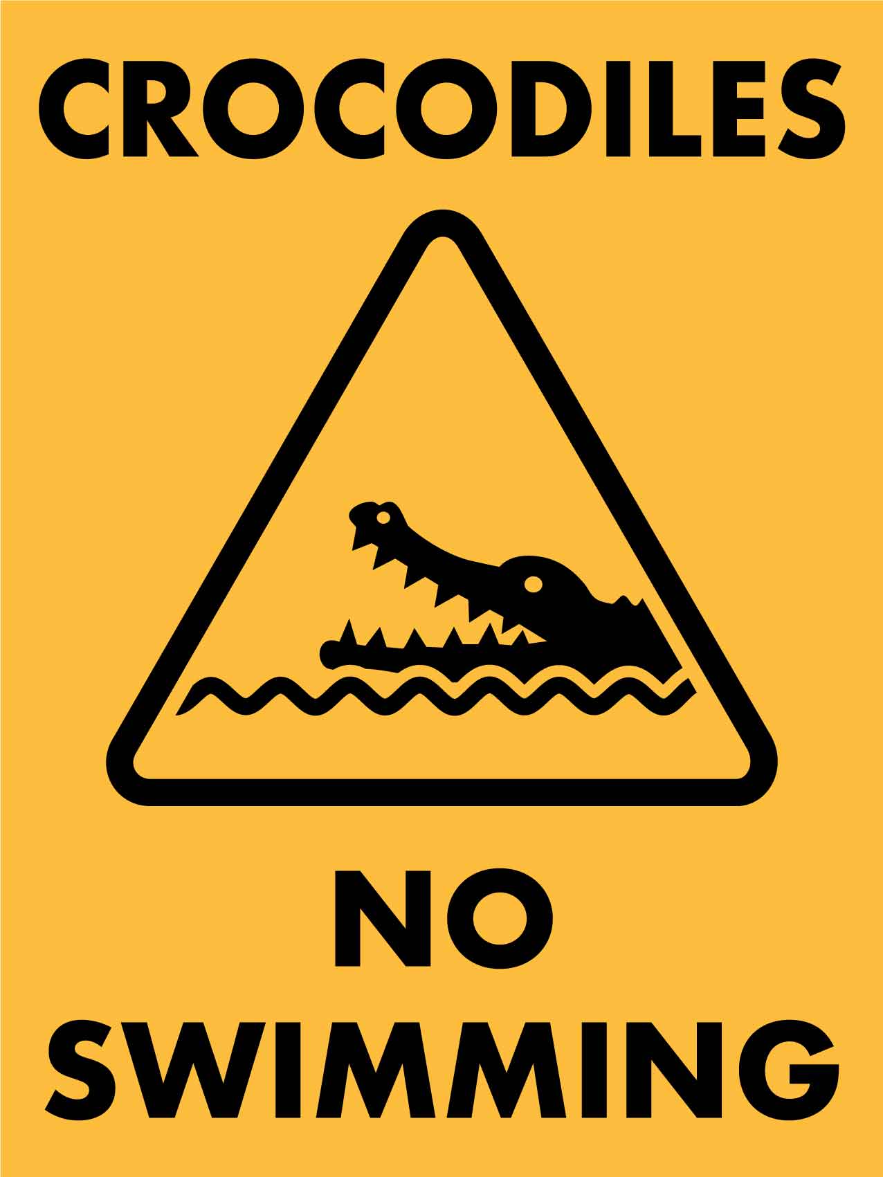 Crocodiles No Swimming Sign - New Signs