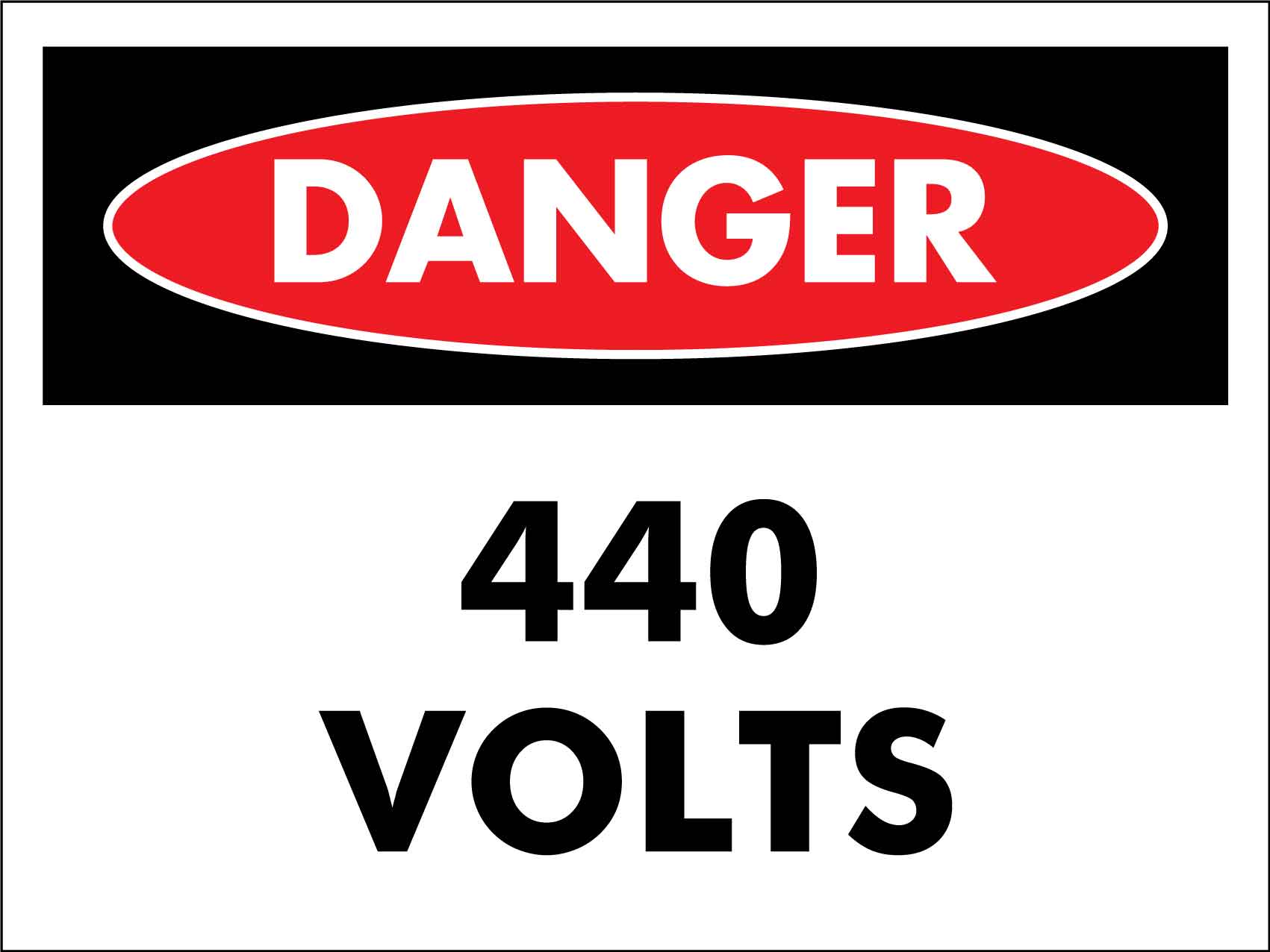 Danger 440 Volts Sign - New Signs