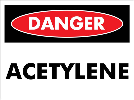 Danger Acetylene Sign - New Signs
