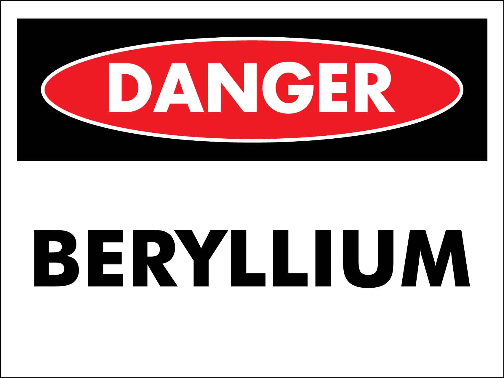 Danger Beryllium Sign - New Signs