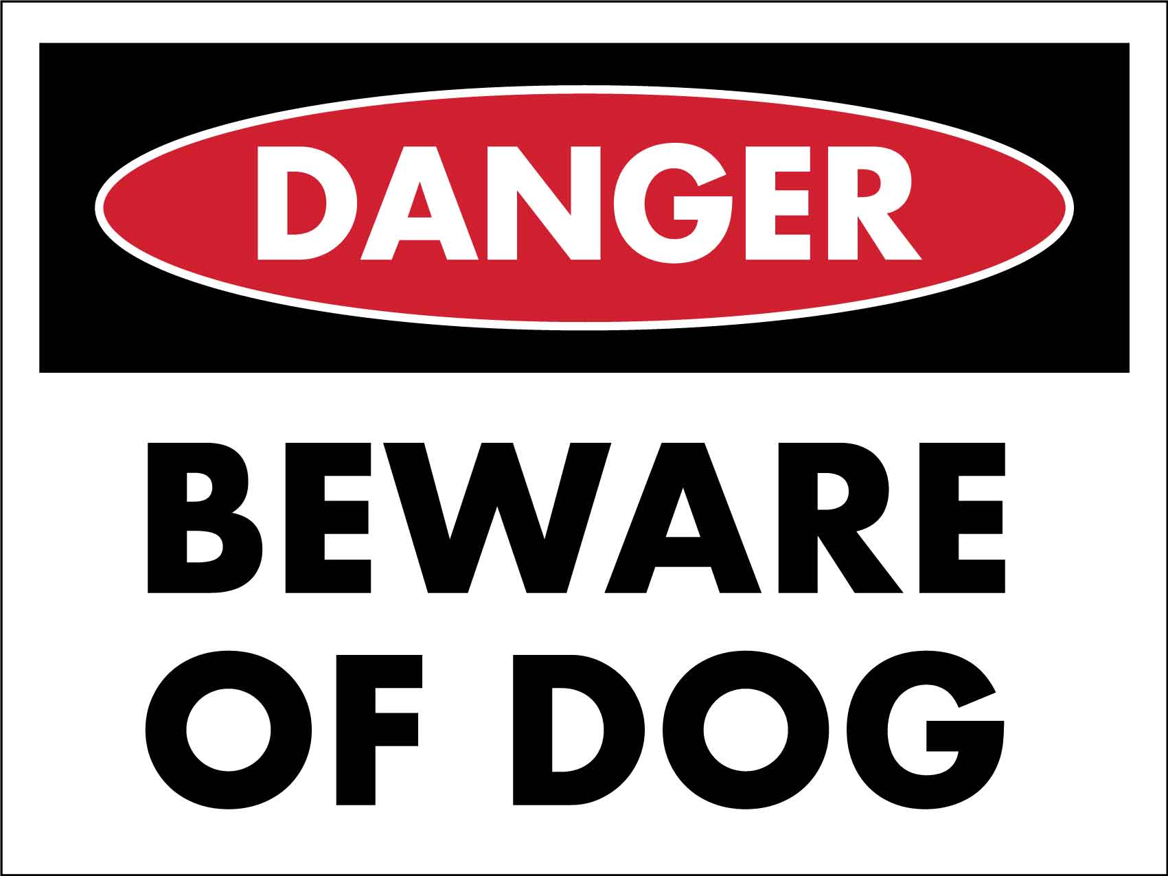 Danger Beware Of Dog Sign - New Signs