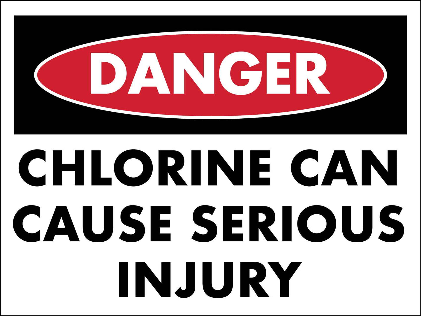 Danger Chlorine Can Cause Serious Injury Sign - New Signs