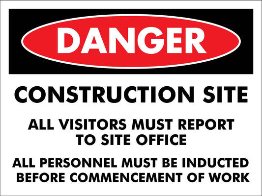 Danger Construction Site Report Sign - New Signs