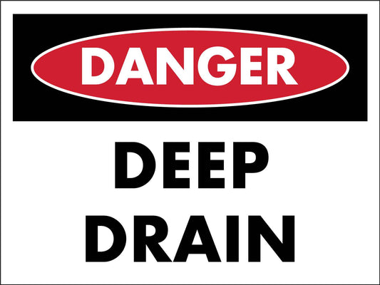 Danger Deep Drain Sign - New Signs