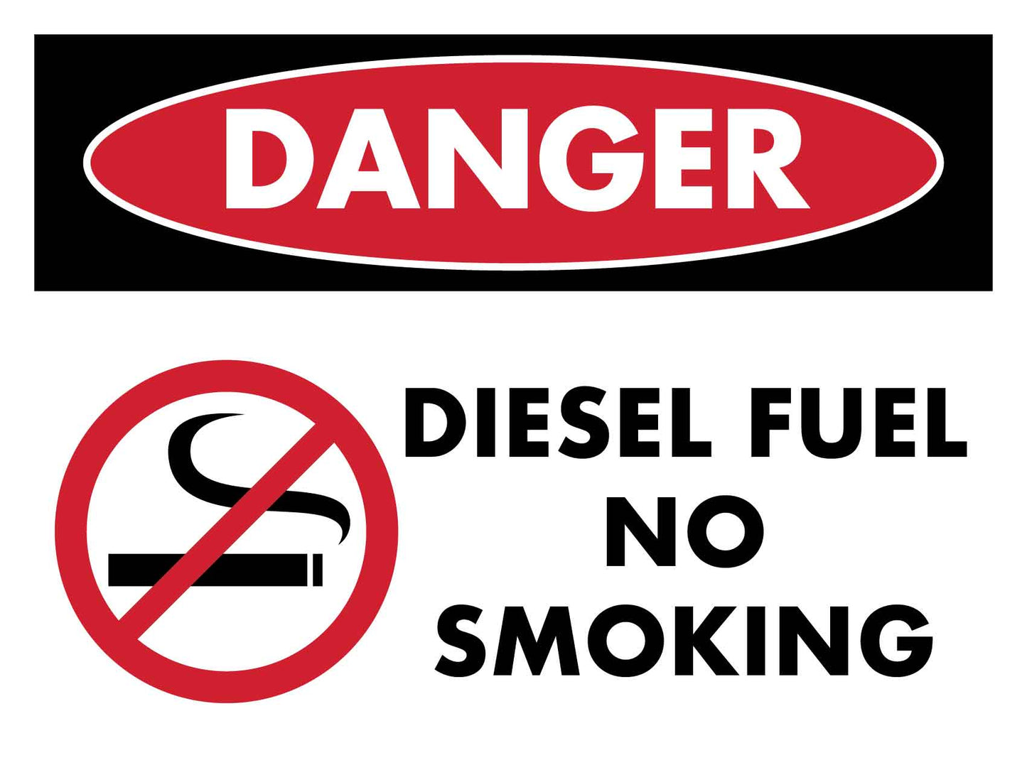 Danger Diesel Fuel No Smoking Sign - New Signs