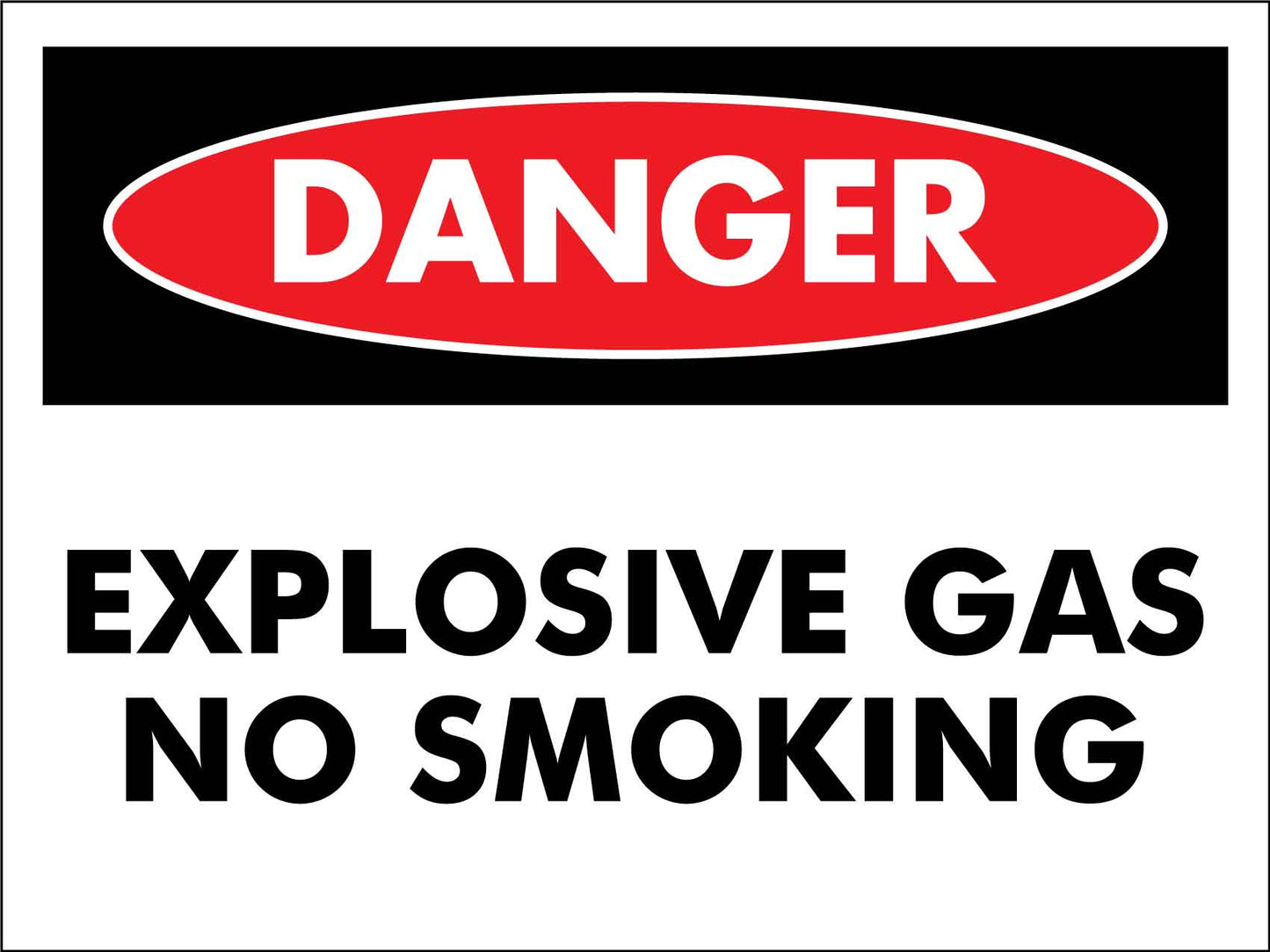 Danger Explosive Gas No Smoking Sign - New Signs
