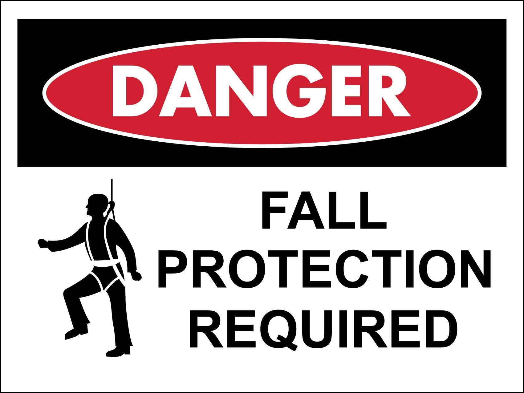 Danger Fall Protection Required Sign - New Signs