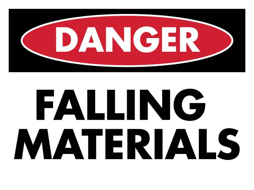 Danger Falling Materials Sign - New Signs