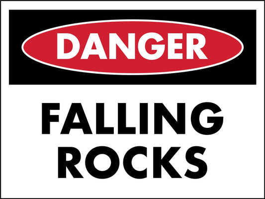 Danger Falling Rocks Sign - New Signs
